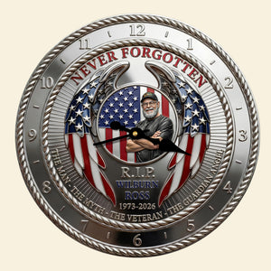 Veteran In Heaven Wall Clock - Personalized Keepsake To Remember Lost Veteran 04QHDT200126 - Hanging Wall Clock - GoDuckee