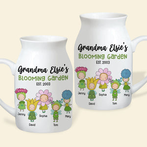 Personalized Gifts For Grandma Flower Vase Blooming Garden Mother's Day Gifts - Flower Vase - GoDuckee