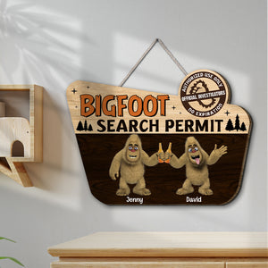 Bigfoot Search Permit, Personalized 03QHTN181223 Custom Shaped Wooden Sign - Wood Sign - GoDuckee