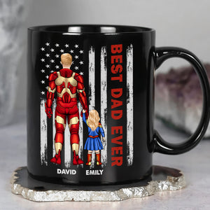 The Hero Dad 04dnhn050523TM Personalized Black Mug - Coffee Mug - GoDuckee