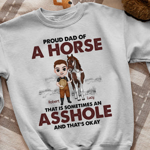 Proud Dad Of A Horse- Gift For Dad- Personalized Shirt- Father's Day Shirt- Horse Dad Shirt - Shirts - GoDuckee