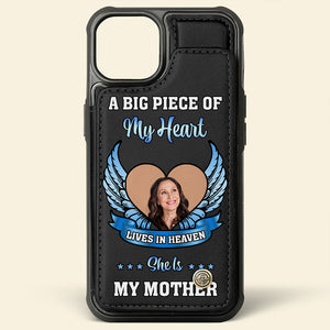 Custom Photo Gift For Mom Leather Flip Wallet Phone Case Heaven Memorial 02XQMH220225 - Phone Case - GoDuckee