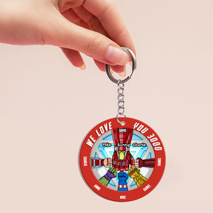 Dad We Love You 3000 07qhhn260523ha Personalized Keychain QNFBK - Keychains - GoDuckee