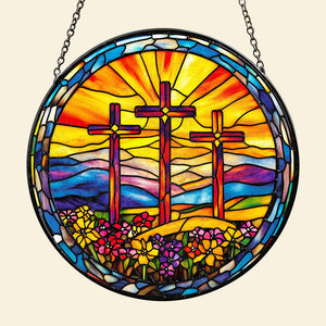 Personalized Gifts For Christian Stained Glass Christ Sunflower 01HUDT050325 - Ornament - GoDuckee