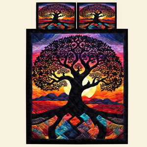 Tree Of Life Quilt Bed Set 021HUDT170125 - Blanket - GoDuckee