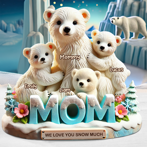 Polar Bear Mom Plaque - Personalized Gifts For Mom 02hupu170425 - Shaped Plaques - GoDuckee