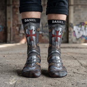 Faux Knight Templar Socks, Personalized Gifts 06qhdt170926 - Socks - GoDuckee