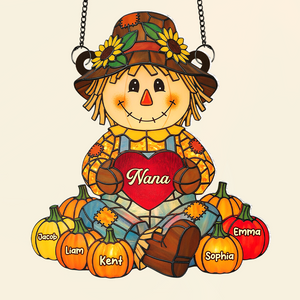 Autumn Scarecrow Grandma Suncatcher - Personalized Gifts For Grandma 06NAPU150725 - Ornament - GoDuckee