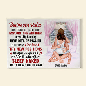 Bedroom Rules, Personalized Naughty Canvas Print, Couple Gift - Poster & Canvas - GoDuckee