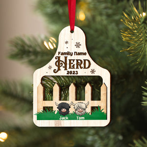 Highland Cow Family, Personalized Wood Ornament, Christmas Ornament, Xmas Gift For Family - Ornament - GoDuckee