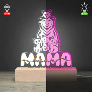 Personalized Gifts For Mom LED Light Mama Bear - Led Lights - GoDuckee