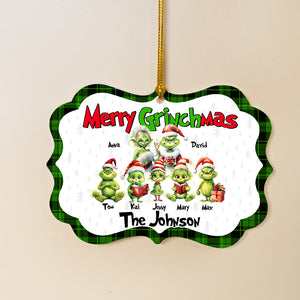 Merry Christmas, Green Monster Family, Personalized Acrylic Ornament, 01HTTN280923 - Ornament - GoDuckee