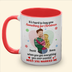 Romantic Couple, It's Hard To Buy You Something For Christmas, Personalized Mug, Couple Gifts, Gifts For Him, Gifts For Her, Unique Christmas Gifts, Christmas Home Decor - Coffee Mug - GoDuckee