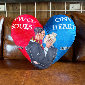 Two Souls One Heart, Custom Shape Pillow, Magical Couple Gifts 01HUDT030124TM - Pillow - GoDuckee