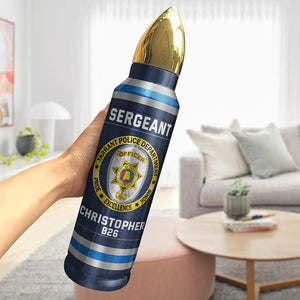 Police Bullet Tumbler With Department Logo - Custom Police Station Patches Gifts For Police With Name, Number Tag 01qhqn121224 - Tumbler Cup - GoDuckee