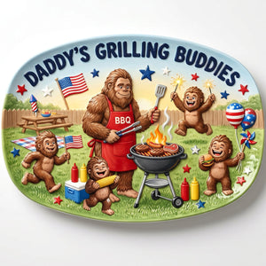 Bigfoot Dad Grilling Plate - Personalized Gifts For Dads 02natn200526 - Plates - GoDuckee