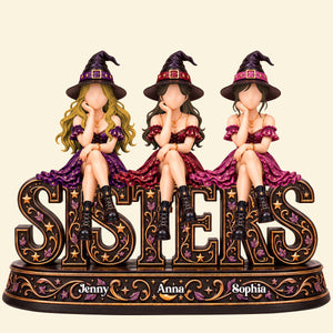Witchy Sisters Forever Acrylic Plaque - Personalized Christmas Gift For Sisters 03NATN221026