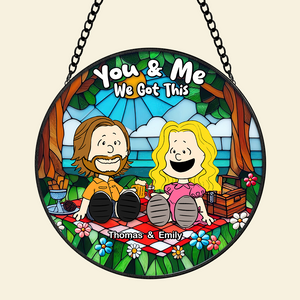 Personalized Gifts For Couple Stained Glass, Happy Picnic 07qhpu080125pa - Ornament - GoDuckee
