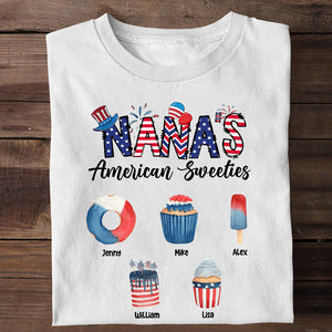 Nana's American Sweeties- Gift For Grandma- Personalized Shirt -Grandma Shirt - Shirts - GoDuckee