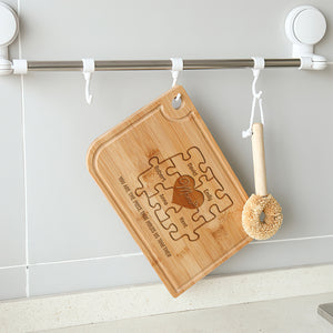 You Are The Piece That Holds Us Together- Personalized Engraved Cutting Board- Gift For Mom- Mom Cutting Board - Home Decor - GoDuckee