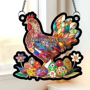 Personalized Gifts For Chicken Lover Window Hanging Suncatcher Ornament 01XQQN180225 - Ornament - GoDuckee
