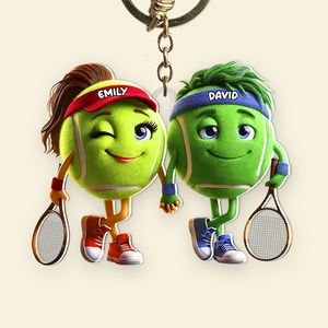 Personalized Gifts For Tennis Couple Keychain 04kapu051224 - Keychains - GoDuckee