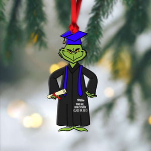 Gift For Graduation, Personalized Ornament, Graduation Gown Green Monster Ornament, Christmas Gift 03OHHN280923 - Ornament - GoDuckee