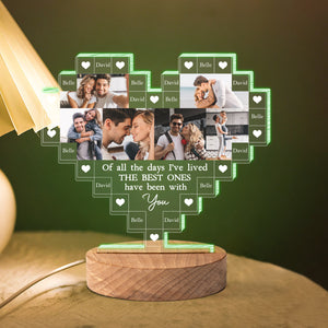 The Best Day I Have Been With You Heart Shaped Photo Collage Custom Couple Led Light - Led Night Light - GoDuckee