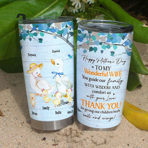 Happy Mother's Day, Personalized Tumbler, Duck Couple Tumbler, Mother's Day Gift - Tumbler Cup - GoDuckee