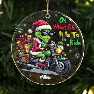 Personalized Gifts For Motorcycle Lovers, Christmas Crystal Glass Ornament 04XQPU200924 - Ornament - GoDuckee