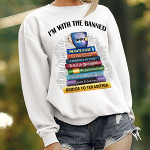 I'm With The Banned, Gift For Book Lover, Personalized Shirt, Custom Title Book Shirt - Shirts - GoDuckee