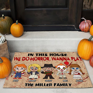 In This House, We Do Horror, Gift For Family, Personalized Doormat, Horror Movie Family Doormat, Halloween Gift 04NAHN100823HA - Doormat - GoDuckee