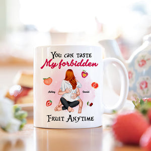 Couple Taste My Forbidden Fruit Anytime, Personalized Couple Coffee Mug, Naughty Gift For Him - Coffee Mug - GoDuckee