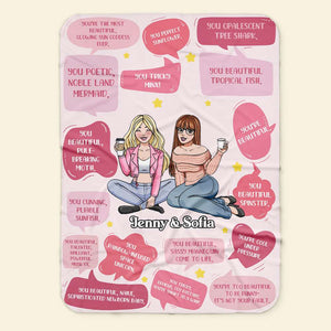 Personalized Gifts For Bestie Blanket Besties Girl 02KAMH130125HH - Blanket - GoDuckee