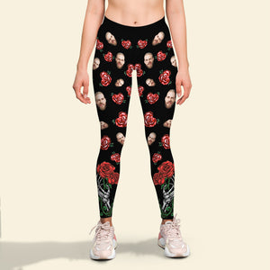 Sorry This Booty Is Taken By A Crazy Crazy Boyfriend, Couple Gift, Personalized Women Leggings, Funny Custom Face Legging - AOP Products - GoDuckee