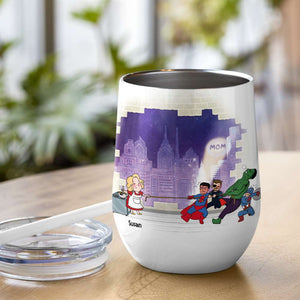 Multitasking Iron-Clad, Super Mom, Personalized Tumbler, Mother's Day Gift - Wine Tumbler - GoDuckee