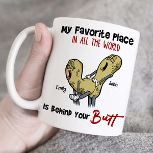 My Favorite Place In A The World, Gift For Couple, Personalized Mug, Naughty Nut Couple Mug, Couple Gift - Coffee Mug - GoDuckee