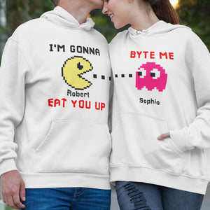 I'm Gonna Eat You Up, Couple Gift, Personalized Couple Shirt, Game Lover Couple Shirt 02HTPO030723 - Shirts - GoDuckee