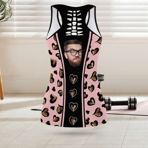 This Butt Is Taken By A Crazy Husband, Gift For Couple, Personalized Tank Top And Legging, Custom Photo Funny Legging - AOP Products - GoDuckee