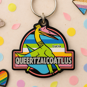 Colorful Dinosaur Keychain – Personalized Gifts for LGBTQ+ Pride 03hupu050625 - Keychains - GoDuckee