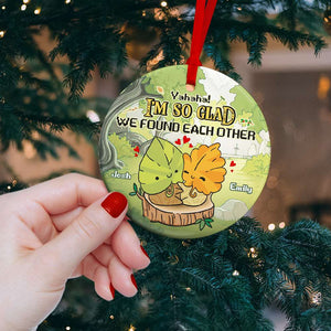 I'm So Glad We Found Each Other, Couple Gift, Personalized Ceramic Ornament, Gamer Couple Ornament, Christmas Gift 05NAHN061023 - Ornament - GoDuckee