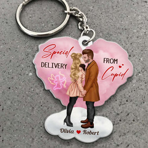 Special Delivery From Cupid, Personalized Keychain, Romantic Love Couple Gifts - Keychains - GoDuckee