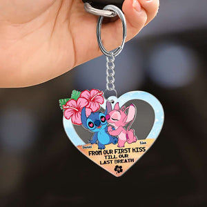 From Our First Kiss Till Our Last Breath, Personalized Keychain, Gift For Couple 04ACHN220623 - Keychains - GoDuckee