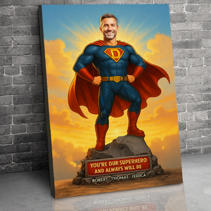Super Dad Canvas Print - Custom Photo Gifts For Dad 01napu170525 - Poster & Canvas - GoDuckee