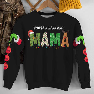 You're A Mean One, Gift For Family, Personalized 3D AOP Shirt, Ornament Custom Name Shirt, Christmas Gift 04NAHN130923 - AOP Products - GoDuckee