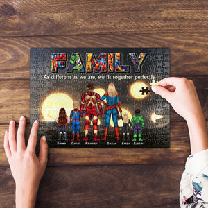 Family We Fit Together Perfectly 03nahn121223 Personalized Jigsaw Puzzle - Wood Sign - GoDuckee