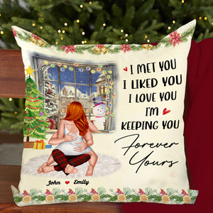 Forever Yours, Couple Gift, Personalized Square Pillow, Funny Coupe Pillow, Christmas Gift 04ACHN110923HH - Pillow - GoDuckee