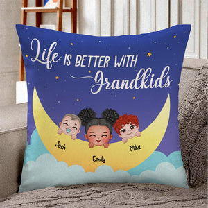 Life Is Better With Grandkids, Personalized Pillow, Grandkids Moon Night Pillow 02OHHN030823HH - Pillow - GoDuckee