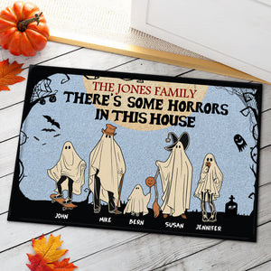 There's Some Horrors In This House, Gift For Family, Personalized Doormat, Ghost Family Dootmat, Halloween Gift - Doormat - GoDuckee