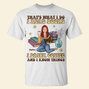 Personalized Gifts For Book Lover Shirt Read Books Drink Coffee 02ACDT010324PA - 2D Shirts - GoDuckee